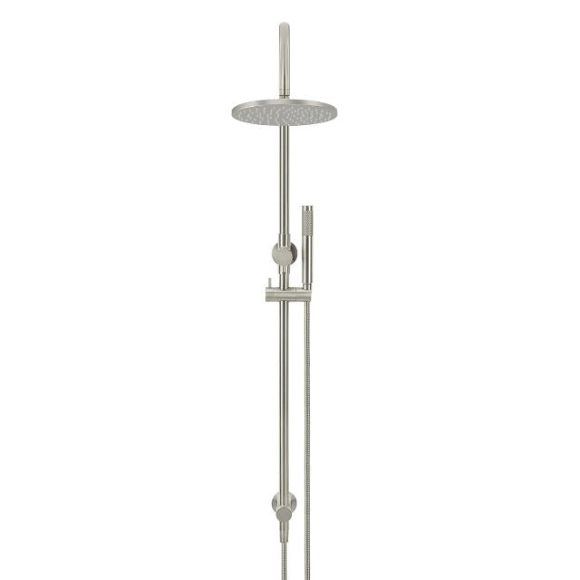 Meir Gooseneck Shower Set with 200mm rose, Single-Function Hand Shower Brushed Nickel