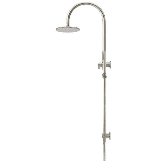 Meir Gooseneck Shower Set with 200mm rose, Single-Function Hand Shower Brushed Nickel