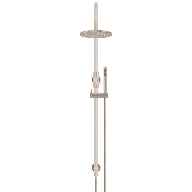Meir Gooseneck Shower Set with 200mm rose, Single-Function Hand Shower Champagne