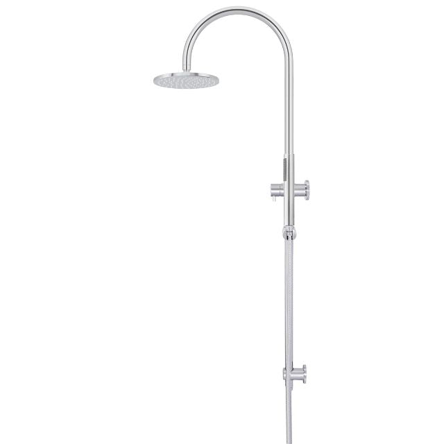 Meir Gooseneck Shower Set with 200mm rose, Single-Function Hand Shower Chrome