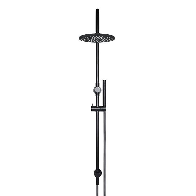 Meir Gooseneck Shower Set with 200mm rose, Single-Function Hand Shower Matte Black