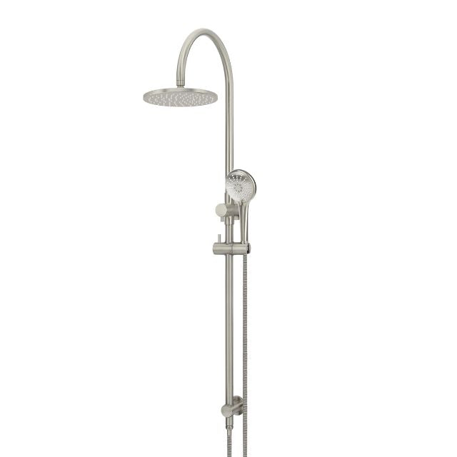Meir Gooseneck Shower Set with 200mm Rose, Three-Function Hand Shower Brushed Nickel