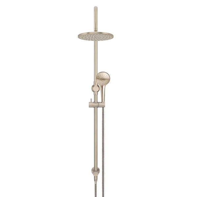 Meir Gooseneck Shower Set with 200mm Rose, Three-Function Hand Shower Champagne