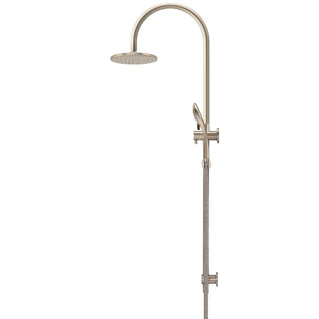 Meir Gooseneck Shower Set with 200mm Rose, Three-Function Hand Shower Champagne