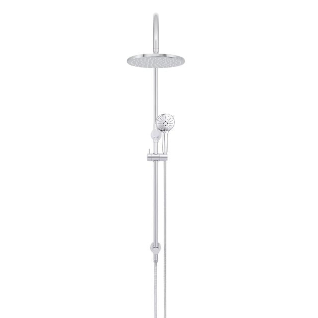 Meir Gooseneck Shower Set with 200mm Rose, Three-Function Hand Shower Chrome