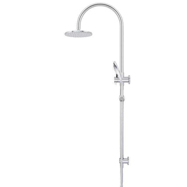 Meir Gooseneck Shower Set with 200mm Rose, Three-Function Hand Shower Chrome