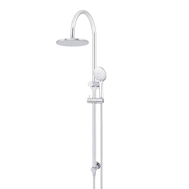 Meir Gooseneck Shower Set with 200mm Rose, Three-Function Hand Shower Chrome