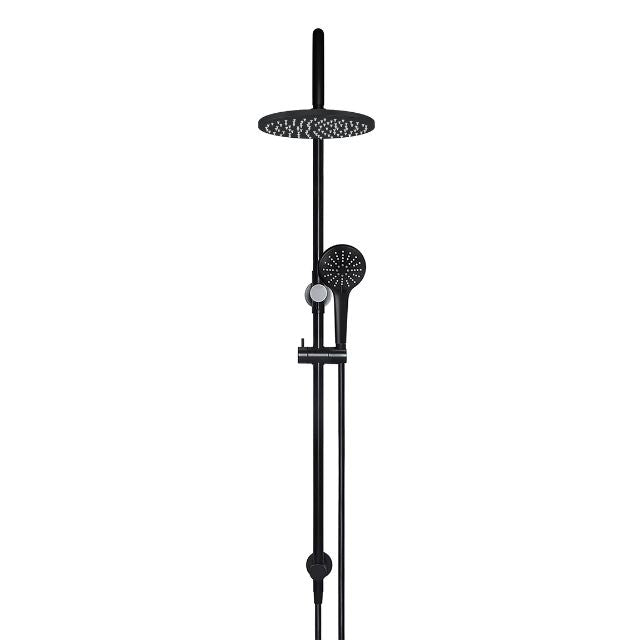 Meir Gooseneck Shower Set with 200mm Rose, Three-Function Hand Shower Matte Black