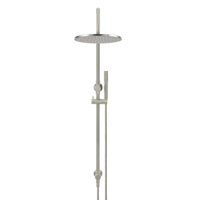 Meir Round Gooseneck Shower Set with 300mm Rose, Single Hunction Hand Shower - Brushed Nickel
