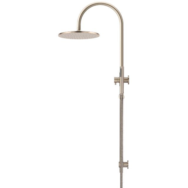 Meir Gooseneck Shower Set with 300mm rose, Single-Function Hand Shower Champagne