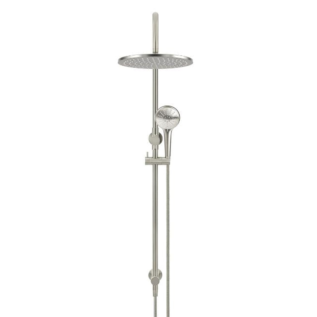 Meir Gooseneck Shower Set with 300mm rose, Three-Function Hand Shower Brushed Nickel