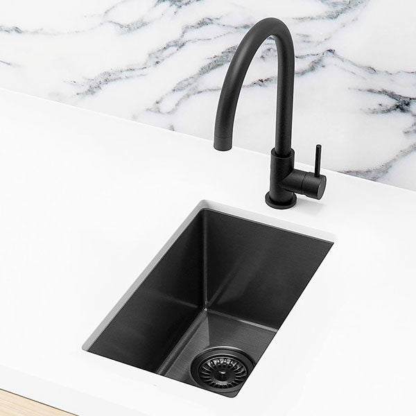Meir Kitchen Mini Sink Single Bowl 272mm x 382mm - Brushed Gunmetal
