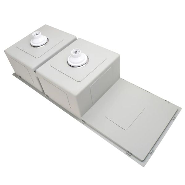 Meir Double Bowl with Drainer Kitchen Sink 1160mm - Brushed Gunmetal