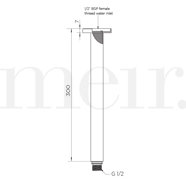 Meir Round Ceiling Shower Arm 300mm Lustre Bronze