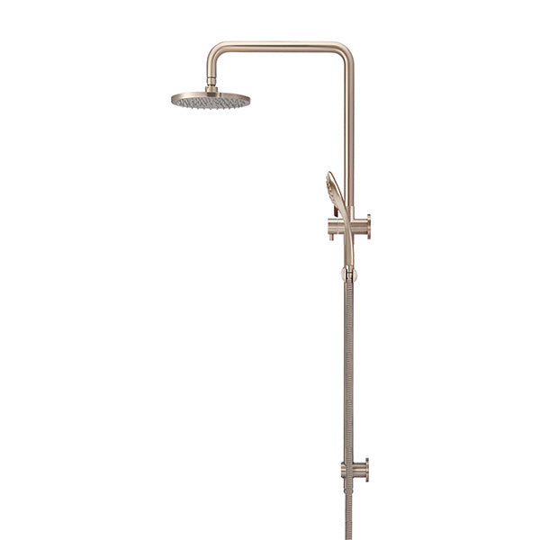Meir Round Combination Shower Rail 200mm, 3 Function Hand Shower Champagne