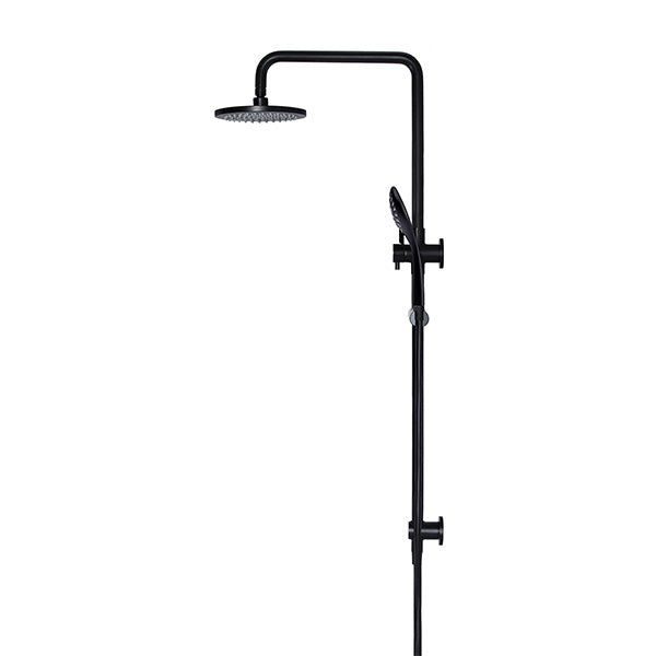 Meir Round Combination Shower Rail 200mm, 3 Function Hand Shower Matte Black