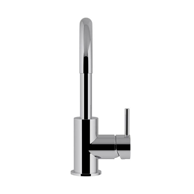 Meir Round Gooseneck Basin Mixer with Cold Start Chrome