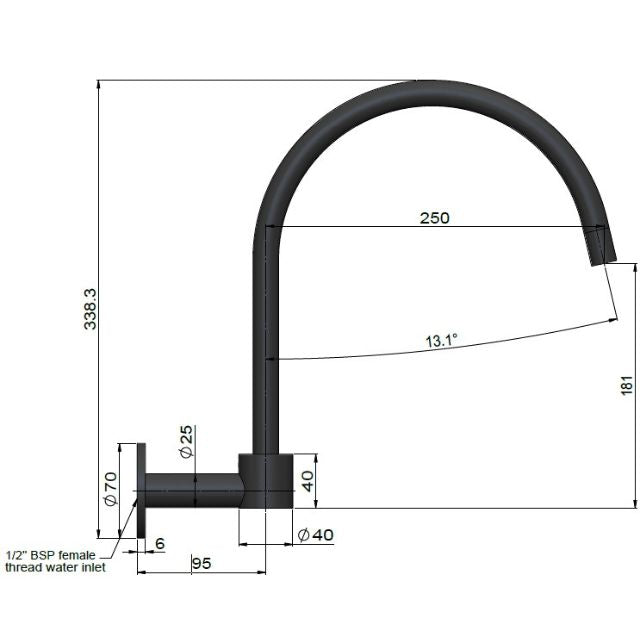 Meir Round High-Rise Swivel Wall Spout Brushed Nickel