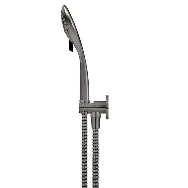 Meir Round 3 Function Hand Shower on Fixed Bracket Shadow, side view - The Blue Space