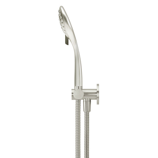 Meir Round 3 Function Hand Shower on Swivel Bracket Brushed Nickel