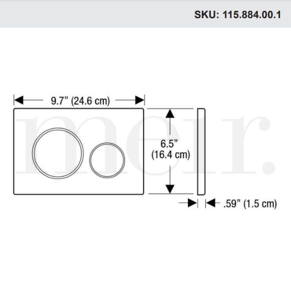 Meir Sigma 21 Dual Flush Plate by Geberit - Brushed Nickel