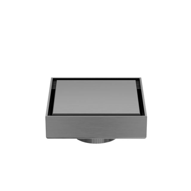 Nero 100mm Square Tile Insert Floor Waste 50mm Outlet Gun Metal