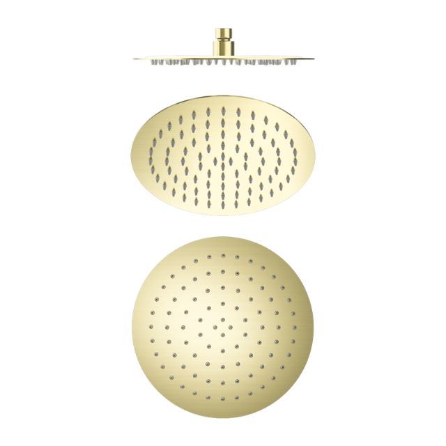 Nero 250mm Round Stainless Steel Shower Head Brushed Gold