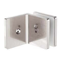 Nero 90 Degree Glass to Wall Bracket 10mm Glass Brushed Nickel
