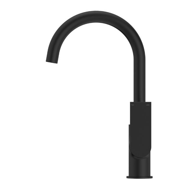Nero Bianca Kitchen Mixer Gooseneck Spout Matte Black