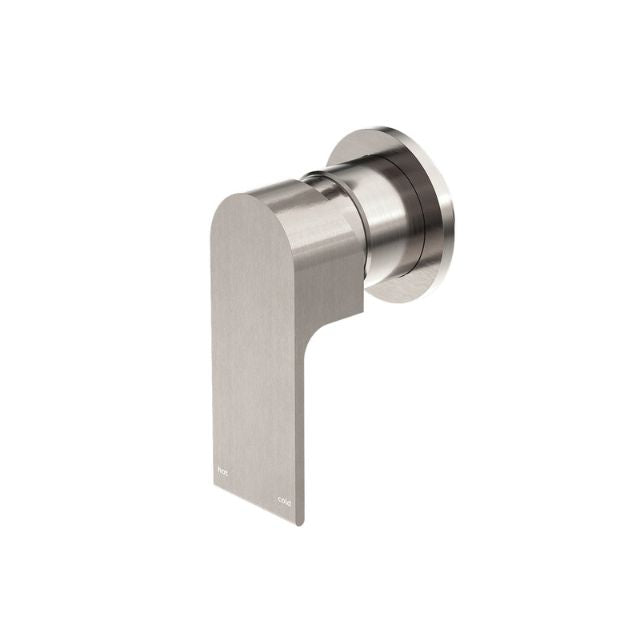 Nero Bianca Shower Mixer 80mm Plate Brushed Nickel