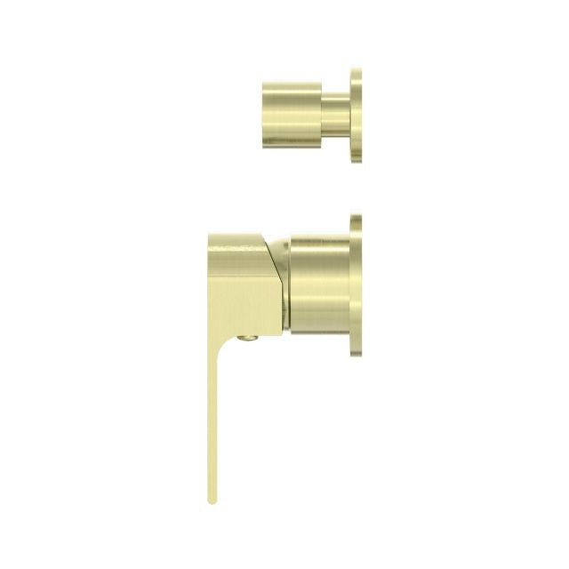 Nero Bianca Shower Mixer With Diverter Separate Back Plate Brushed Gold