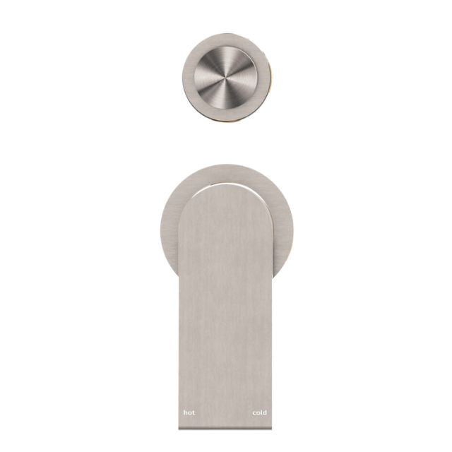Nero Bianca Shower Mixer With Diverter Separate Back Plate Brushed Nickel