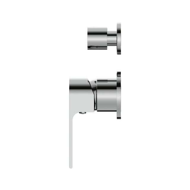 Nero Bianca Shower Mixer With Diverter Separate Back Plate Chrome
