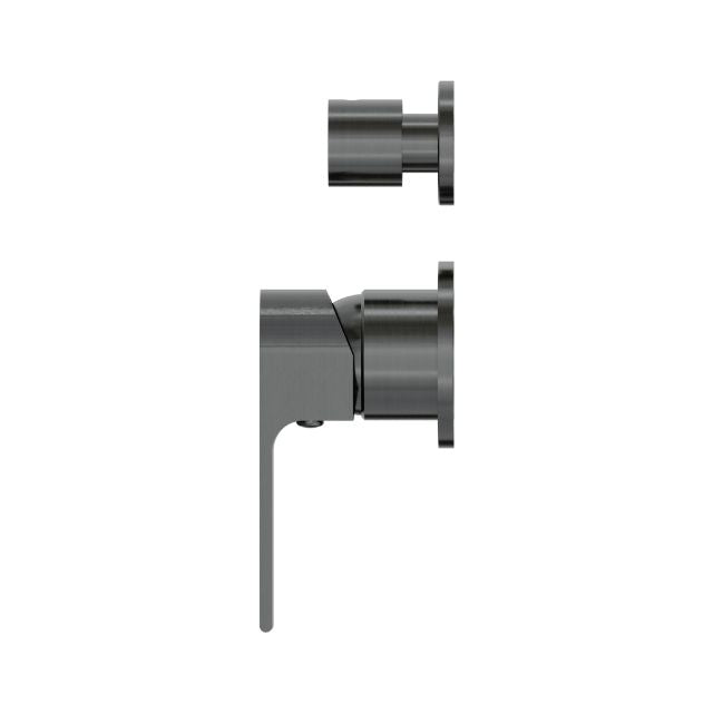 Nero Bianca Shower Mixer With Diverter Separate Back Plate Gun Metal