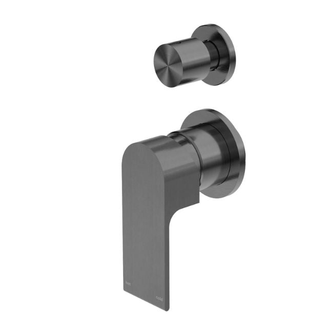 Nero Bianca Shower Mixer With Diverter Separate Back Plate Gun Metal