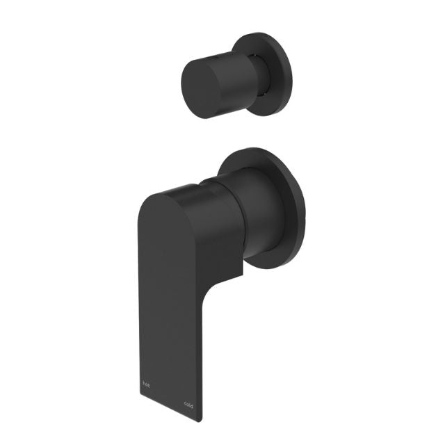 Nero Bianca Shower Mixer With Diverter Separate Back Plate Matte Black