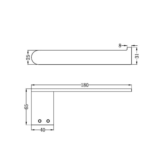 Technical Drawing Nero Bianca Toilet Roll Holder Chrome NR9086CH -  The Blue Space