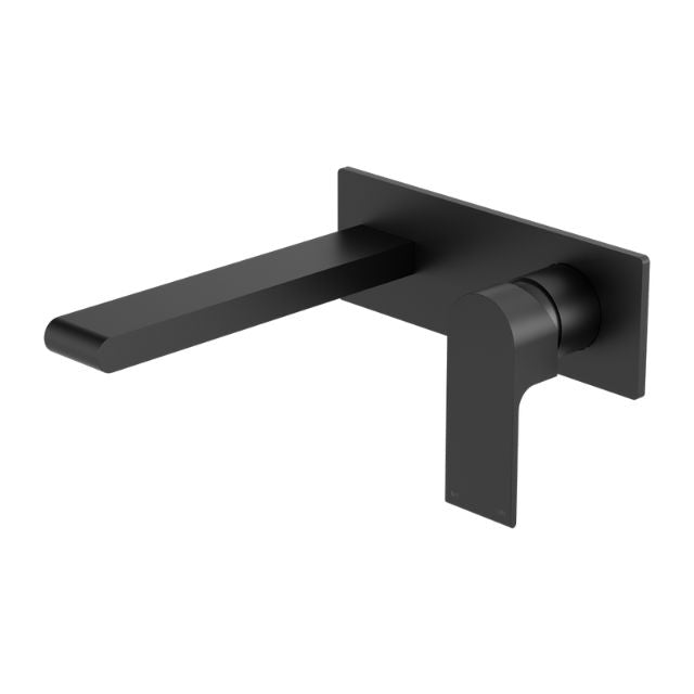 Nero Bianca Wall Basin/Bath Mixer 187mm Matte Black