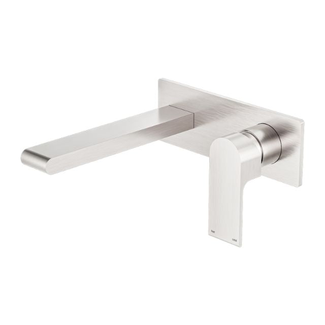 Nero Bianca Wall Basin/Bath Mixer 230mm Brushed Nickel