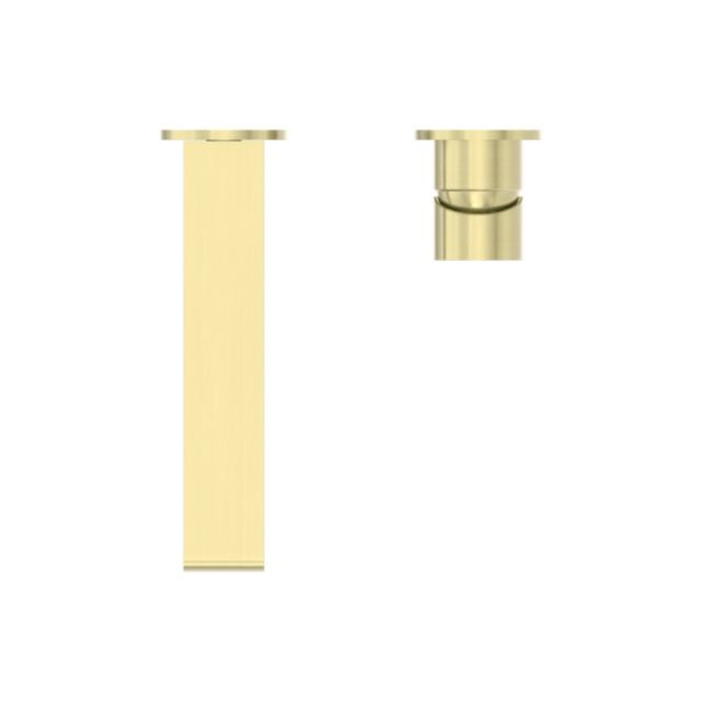 Nero Bianca Wall Basin/Bath Mixer Separate Back Plate 187mm Brushed Gold