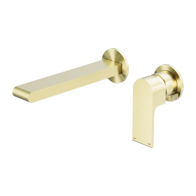 Nero Bianca Wall Basin/Bath Mixer Separate Back Plate 187mm Brushed Gold