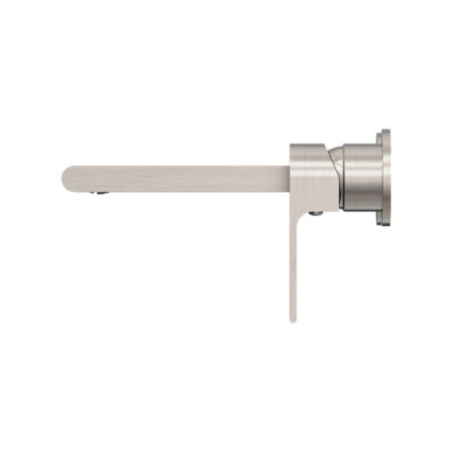 Nero Bianca Wall Basin/Bath Mixer Separate Back Plate 187mm Brushed Nickel