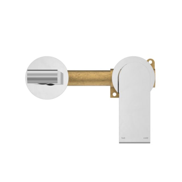 Nero Bianca Wall Basin/Bath Mixer Separate Backplate 230mm Chrome