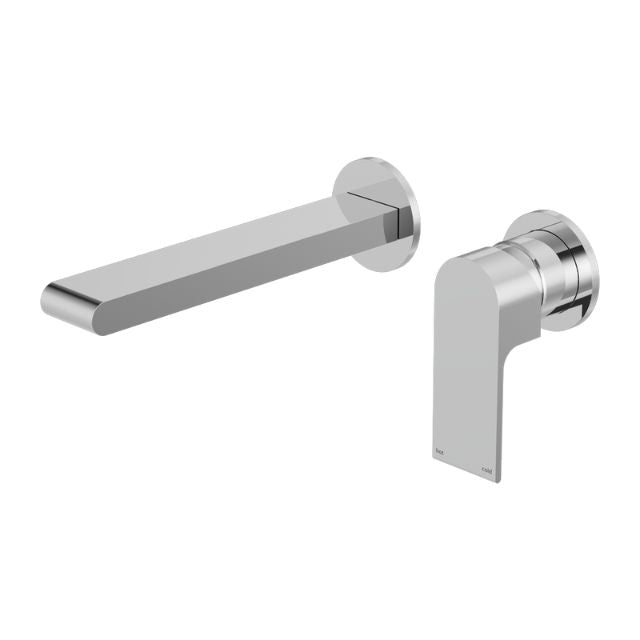 Nero Bianca Wall Basin/Bath Mixer Separate Backplate 230mm Chrome