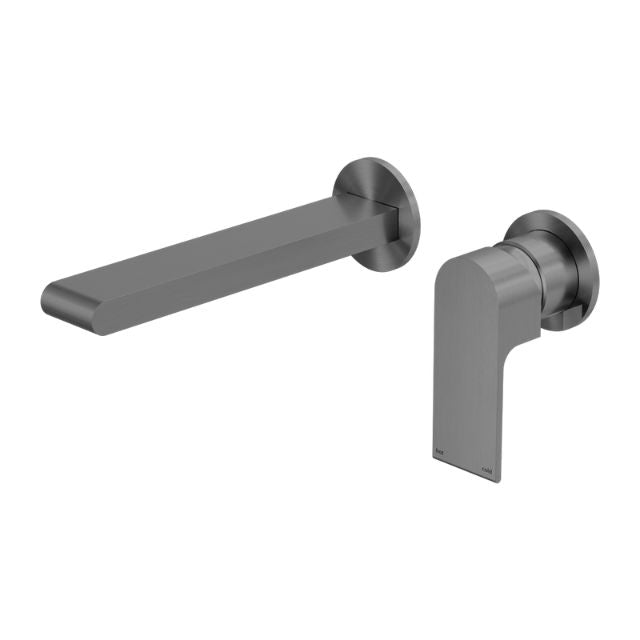 Nero Bianca Wall Basin/Bath Mixer Separate Backplate 230mm Gun Metal
