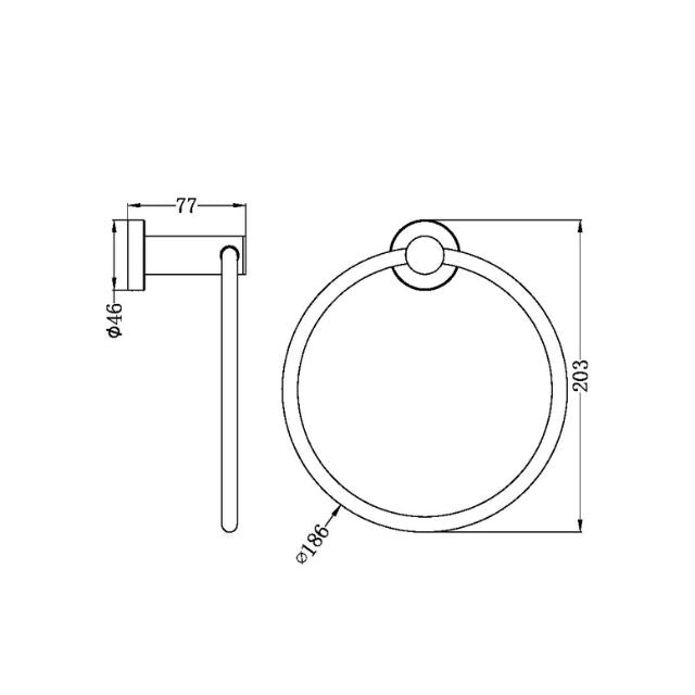 Nero Classic Hand Towel Ring Brushed Nickel