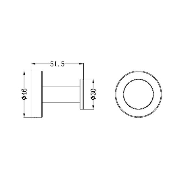 Nero Classic Robe Hook Matte Black