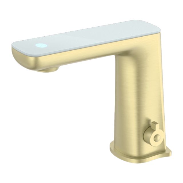 Nero Claudia Sensor Mixer With White Top Display Brushed Gold