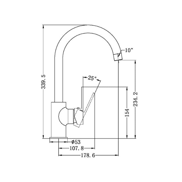 Nero Ecco Kitchen Mixer Brushed Nickel
