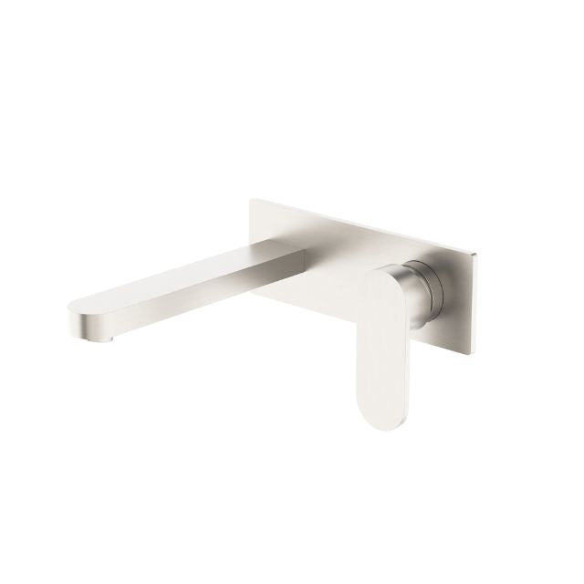 Nero Ecco Wall Basin/Bath Mixer Brushed Nickel